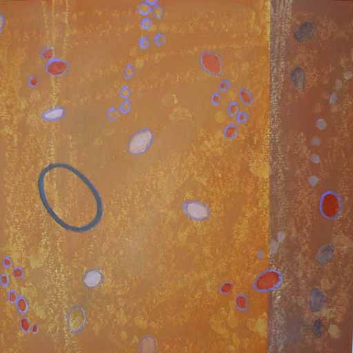 Blue Ring - Oilbar on Paper - Image 16" x 16" - Paper 30" x 22"