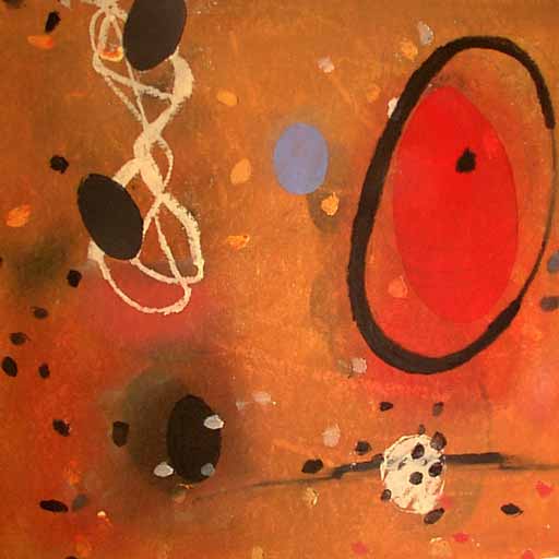 Bullfight I - Oilbar on Paper - Image 16" x 16" - Paper 30" x 22"