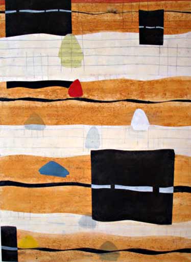 Ribeoro Do Meio - Oil Bar on Paper - Image 16" x 12" - Paper 30" x 22"