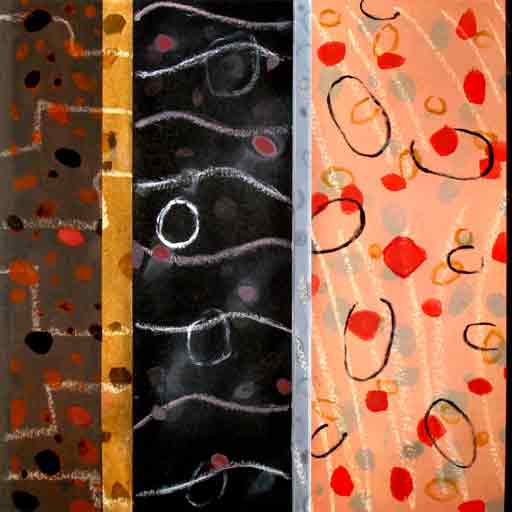 Fly By - Oil Bar on Paper - Image 16" x 16" - Paper 30" x 22"