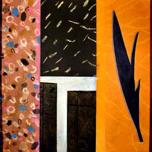 Hopi Dance - Oil Bar on Paper - Image 16" x 16" - Paper 30" x 22"