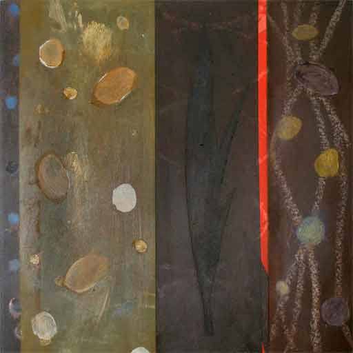 Lone Leaf - Oil Bar on Paper - Image 16" x 16" - Paper 30" x 22"