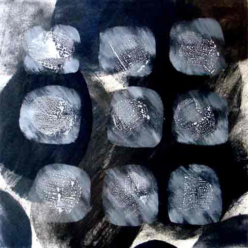 Ba Image - Mixed Media on Paper - Image 16" x 16" - Paper 30" x 22"