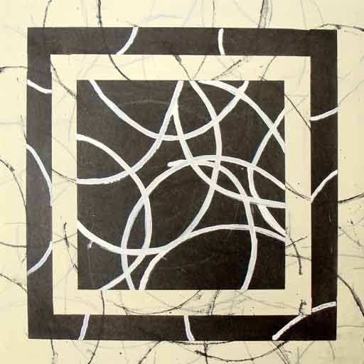 Connection IX - Mixed Media on Paper - Image 16" x 16" - Paper 16" x 16"