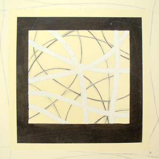 Connection X - Mixed Media on Paper - Image 16" x 16" - Paper 16" x 16"