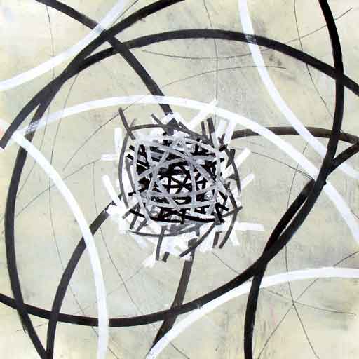 Sijo IX - Oilbar on Paper - Image 22" x 22" - Paper 22" x 22"