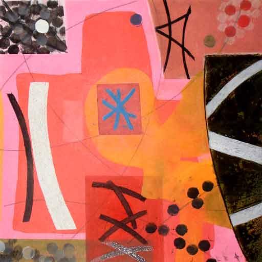 War Dance - Mixed Media on Paper - Image 16" x 16" - Paper 30" x 22"