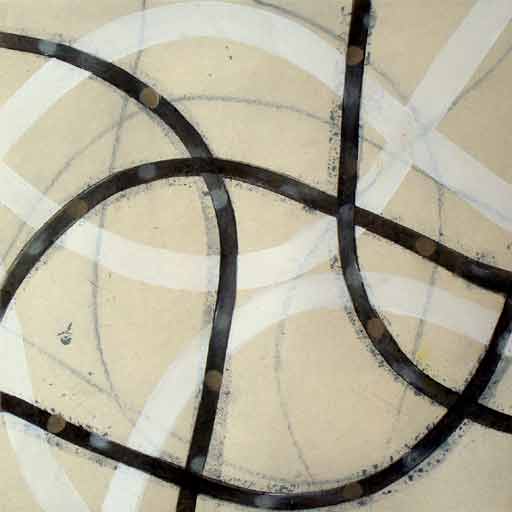 Cross Over II - Oil Bar on Paper - Image 16" x 16" - Paper 30" x 22"