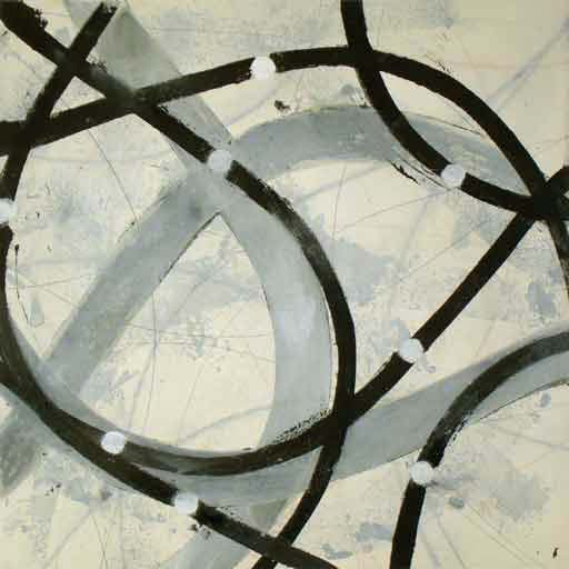 Cross Over III - Oil Bar on Paper - Image 16" x 16" - Paper 30" x 22"