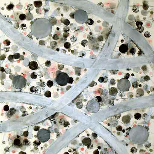 Cross Over VI - Oil Bar on Paper - Image 16" x 16" - Paper 30" x 22"