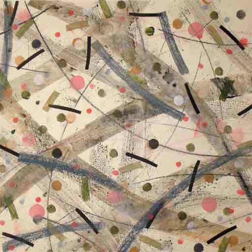 Cross Over VII - Oil Bar on Paper - Image 16" x 16" - Paper 30" x 22"