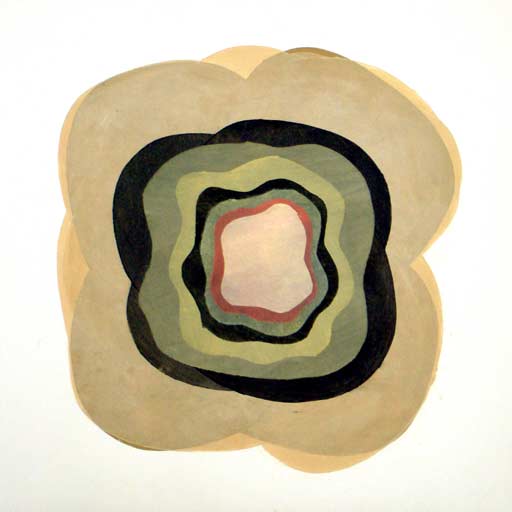 Crop Circles I - Oilbar on Paper - Image 25" x 25" - Paper 25" x 25"