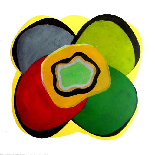 Crop Circles II - Oilbar on Paper - Image 25" x 25" - Paper 25" x 25"
