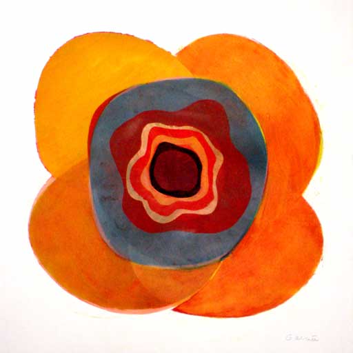 Crop Circles III - Oilbar on Paper - Image 25" x 25" - Paper 25" x 25"