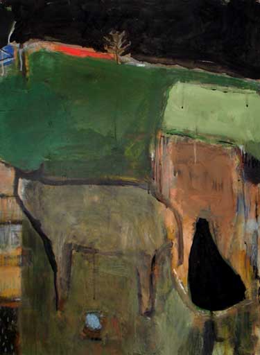 The Farm - Acrylic on Paper - Image 30" x 22" - Paper 30" x 22"