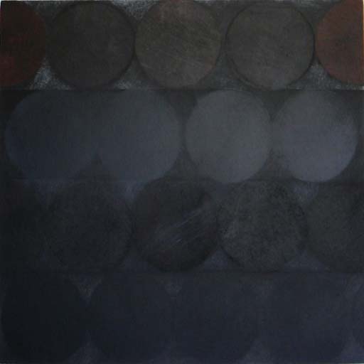 Bentley Circles: Land of Silence II - Oilbar on Paper - Image 16" x 16" - Paper 30" x 22"