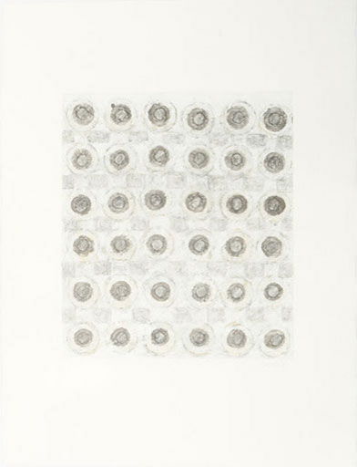 Bentley Circles: Palms LA XV - Acrylic on Paper - Image 17" x 14" - Paper 30" x 22"