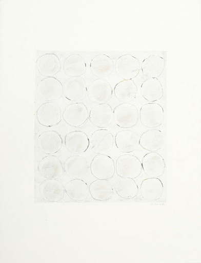 Bentley Circles: Palms LA XXII - Acrylic on Paper - Image 17" x 14" - Paper 30" x 22"