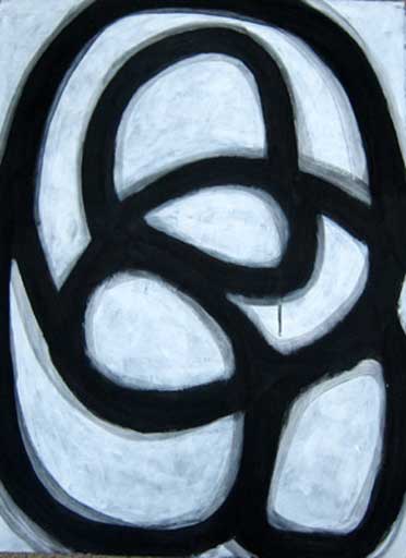 Black Line I - Acrylic on Paper - Image 30" x 22" - Paper 30" x 22"