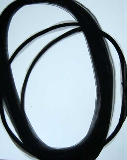 Black Line II - Acrylic on Paper - Image 30" x 22" - Paper 30" x 22"