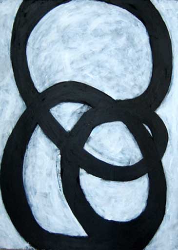 Black Line III - Acrylic on Paper - Image 30" x 22" - Paper 30" x 22"
