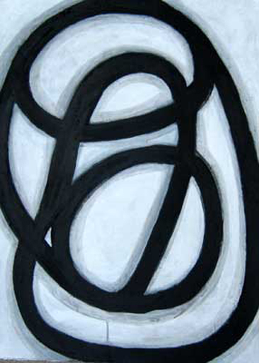 Black Line IV - Acrylic on Paper - Image 30" x 22" - Paper 30" x 22"