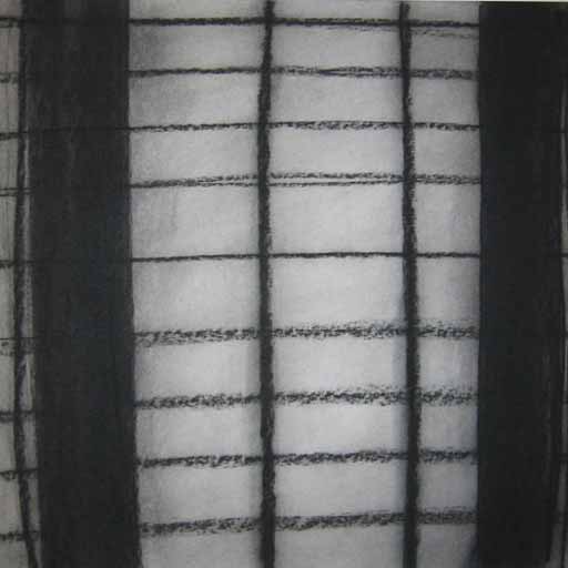 Chutes and Ladders - Charcoal on Paper - Image 16" x 16" - Paper 30" x 22"