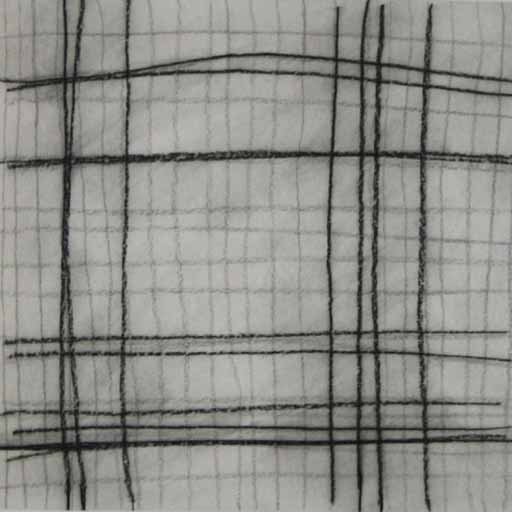 Hopscotch - Charcoal on Paper - Image 16" x 16" - Paper 30" x 22"