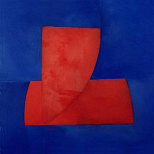 Red Wedge - Oil Bar on Paper - Image 16" x 16" - Paper 30" x 22"